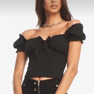 black i.am.gia naomi off shoulder top